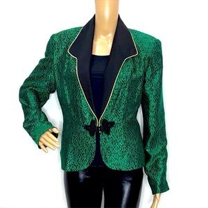 ALVAREZ COLLECTION SILK BROCADE TUXEDO BLAZER